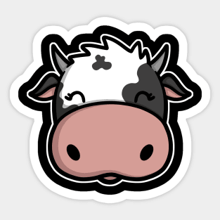 Cute Cow Face Sticker